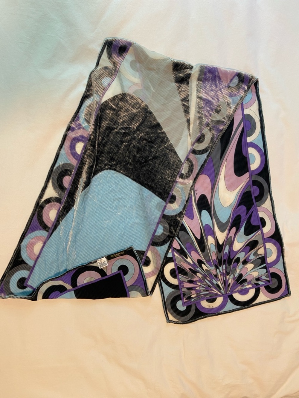 Pucci signature long silk scarf